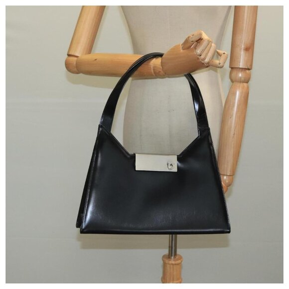 Salvatore Ferragamo Gancini leather structured geometric shoulder bag hand bag - Picture 4 of 16